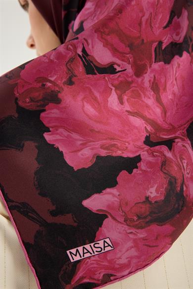 NEVBAHAR TİVİL İPEK EŞARP 90*90 CM - FUŞYA