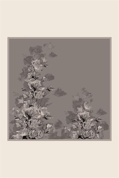NEVBAHAR TİVİL İPEK EŞARP 90*90 CM - KOYU GRİ