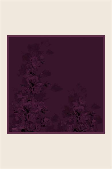 NEVBAHAR TİVİL İPEK EŞARP 90*90 CM - MÜRDÜM