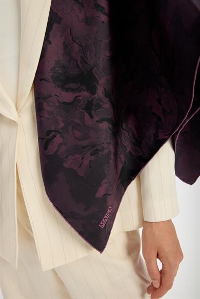 NEVBAHAR TİVİL İPEK EŞARP 90*90 CM - MÜRDÜM