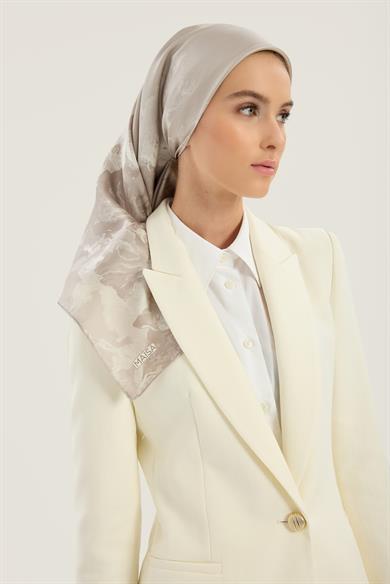 NEVBAHAR TİVİL İPEK EŞARP 90*90 CM - VİZON