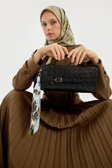 NEVBAHAR TİVİL İPEK EŞARP 90*90 CM - YAĞ YEŞİLİ