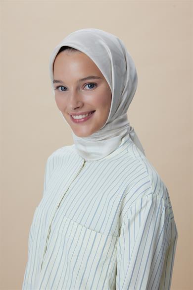 NÜVE TİVİL İPEK EŞARP 90*90 CM - AÇIK BEJ