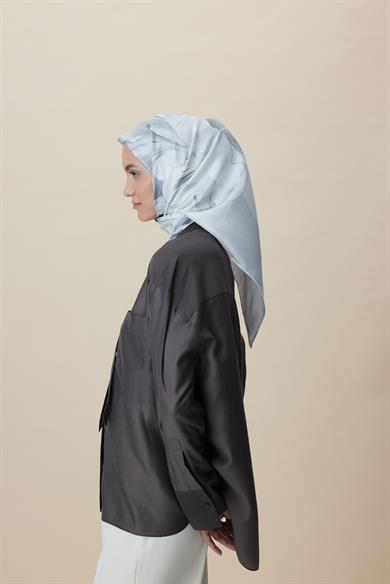 NÜVE TİVİL İPEK EŞARP 90*90 CM - KIRIK BEYAZ