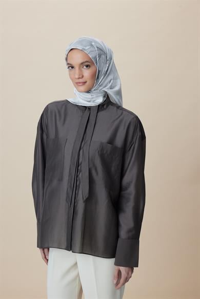 NÜVE TİVİL İPEK EŞARP 90*90 CM - KIRIK BEYAZ