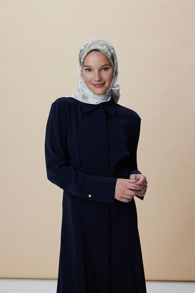 NÜVE TİVİL İPEK EŞARP 90*90 CM - KOYU BEJ