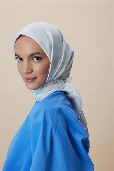 NÜVE TİVİL İPEK EŞARP 90*90 CM - VİZON