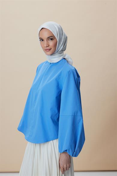 NÜVE TİVİL İPEK EŞARP 90*90 CM - VİZON