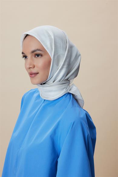 NÜVE TİVİL İPEK EŞARP 90*90 CM - VİZON