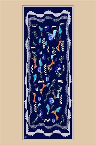 NÜVE YÜN MODAL ŞAL 70*200 CM - LACİVERT