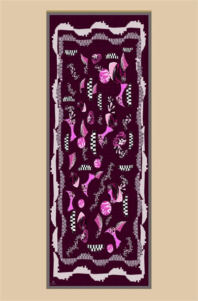 NÜVE YÜN MODAL ŞAL 70*200 CM - MÜRDÜM