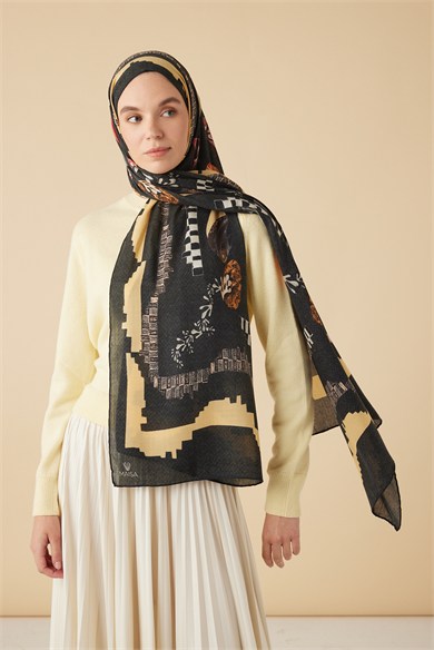 NÜVE YÜN MODAL ŞAL 70*200 CM - SİYAH