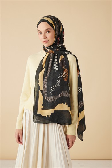 NÜVE YÜN MODAL ŞAL 70*200 CM - SİYAH