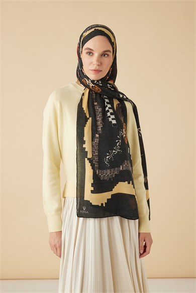 NÜVE YÜN MODAL ŞAL 70*200 CM - SİYAH