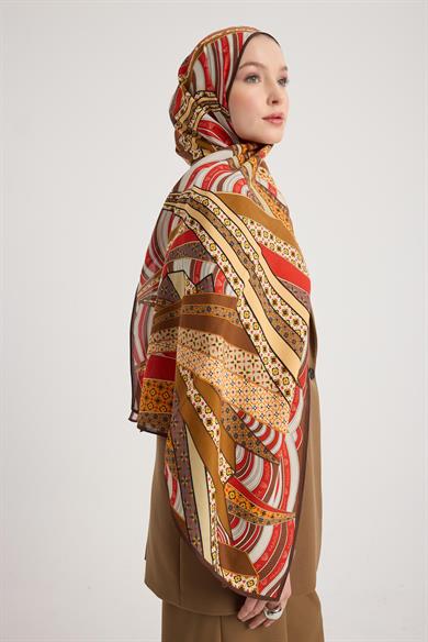 ÖZDE FLOŞ VİSKON ŞAL 70*190 CM - BORDO