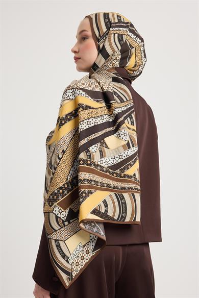 ÖZDE FLOŞ VİSKON ŞAL 70*190 CM - KAHVERENGİ