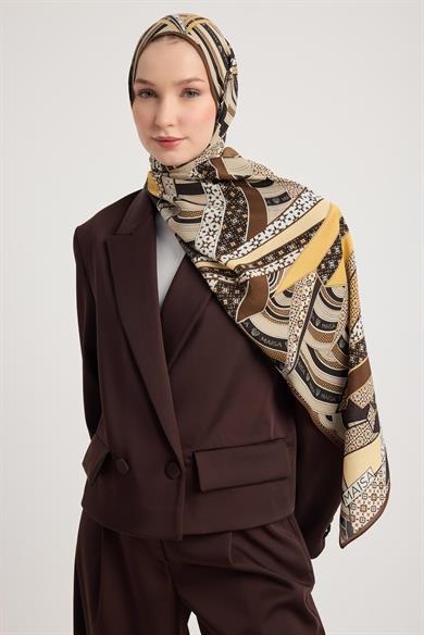 ÖZDE FLOŞ VİSKON ŞAL 70*190 CM - KAHVERENGİ