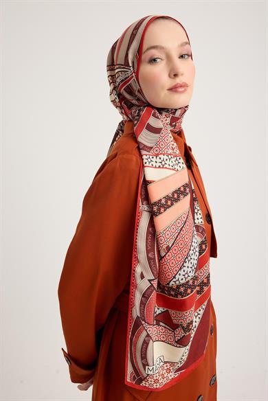 ÖZDE FLOŞ VİSKON ŞAL 70*190 CM - KIRMIZI