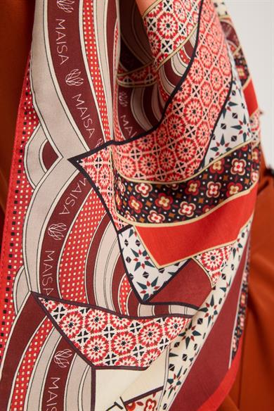 ÖZDE FLOŞ VİSKON ŞAL 70*190 CM - KIRMIZI