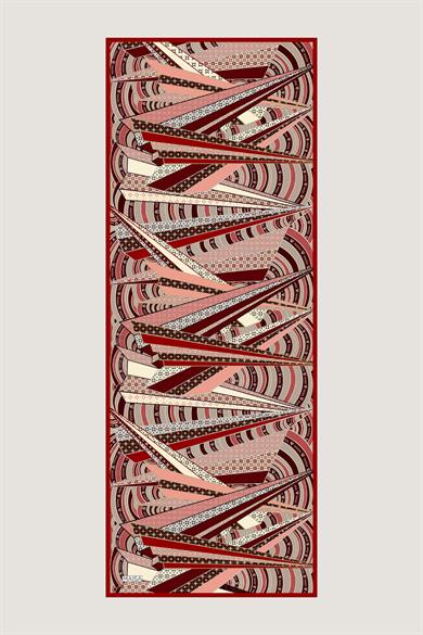 ÖZDE FLOŞ VİSKON ŞAL 70*190 CM - KIRMIZI