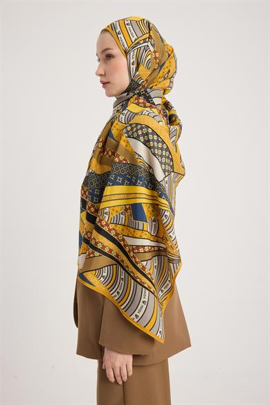 ÖZDE FLOŞ VİSKON ŞAL 70*190 CM - SARI