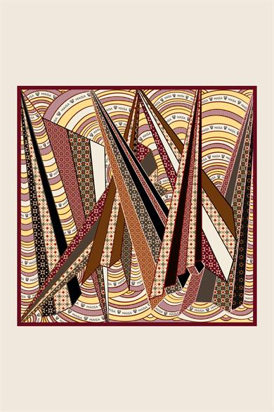 ÖZDE MULBERRY İPEK EŞARP 90*90 CM - BORDO