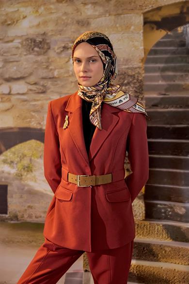 ÖZDE MULBERRY İPEK EŞARP 90*90 CM - BORDO