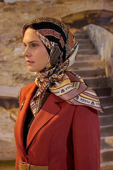 ÖZDE MULBERRY İPEK EŞARP 90*90 CM - BORDO