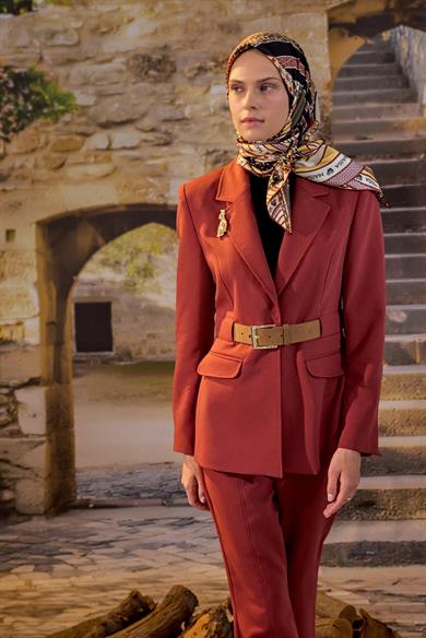 ÖZDE MULBERRY İPEK EŞARP 90*90 CM - BORDO