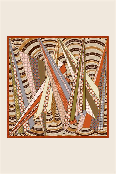 ÖZDE MULBERRY İPEK EŞARP 90*90 CM - TURUNCU