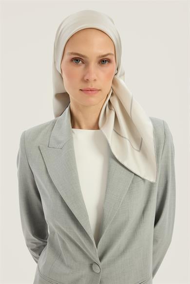 PAK TİVİL İPEK EŞARP 90*90 CM - AÇIK GRİ