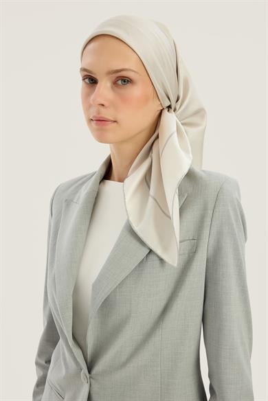 PAK TİVİL İPEK EŞARP 90*90 CM - AÇIK GRİ