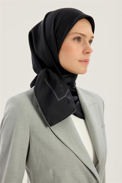 PAK TİVİL İPEK EŞARP 90*90 CM - ANTRASİT