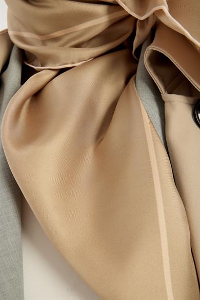 PAK TİVİL İPEK EŞARP 90*90 CM - CAMEL