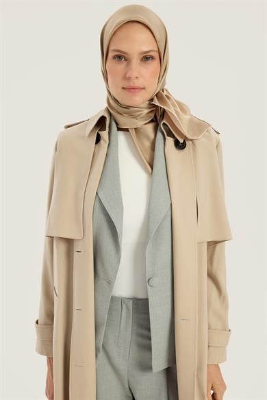 PAK TİVİL İPEK EŞARP 90*90 CM - CAMEL