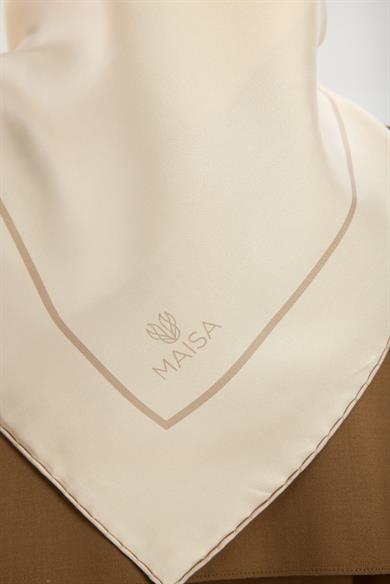 PAK TİVİL İPEK EŞARP 90*90 CM - EKRU