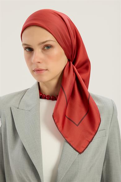 PAK TİVİL İPEK EŞARP 90*90 CM - KIRMIZI