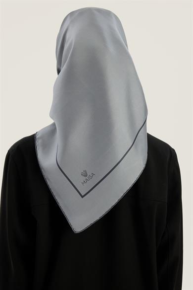 PAK TİVİL İPEK EŞARP 90*90 CM - KOYU GRİ