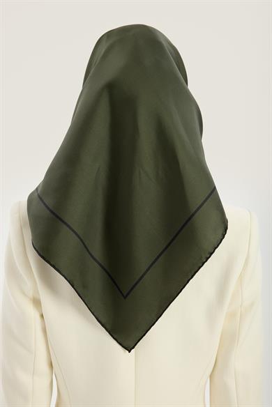 PAK TİVİL İPEK EŞARP 90*90 CM - KOYU YEŞİL