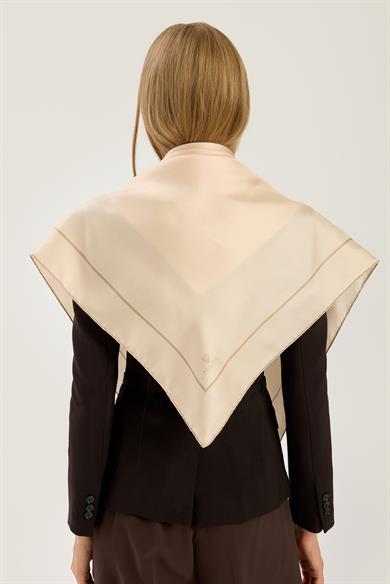 PAK TİVİL İPEK EŞARP 90*90 CM - KREM