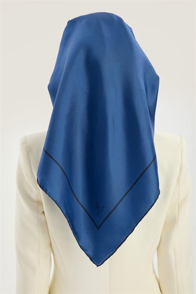 PAK TİVİL İPEK EŞARP 90*90 CM - MAVİ