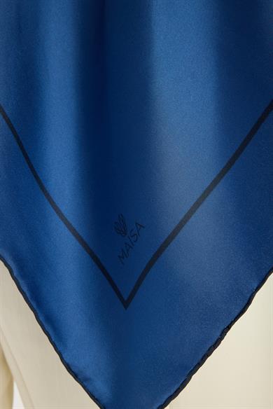 PAK TİVİL İPEK EŞARP 90*90 CM - MAVİ