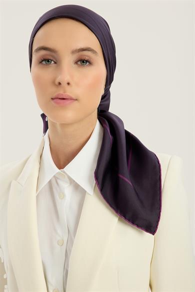 PAK TİVİL İPEK EŞARP 90*90 CM - MÜRDÜM