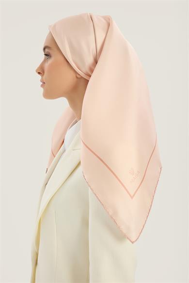 PAK TİVİL İPEK EŞARP 90*90 CM - PUDRA PEMBE