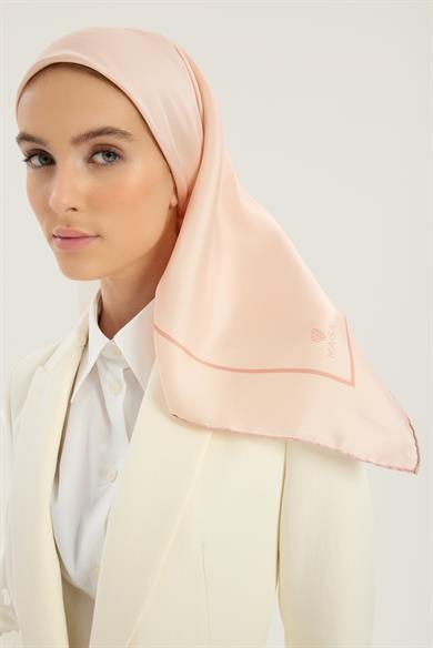 PAK TİVİL İPEK EŞARP 90*90 CM - PUDRA PEMBE