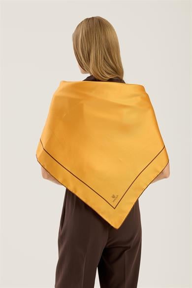 PAK TİVİL İPEK EŞARP 90*90 CM - SAFRAN