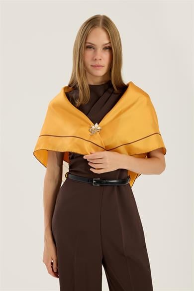 PAK TİVİL İPEK EŞARP 90*90 CM - SAFRAN