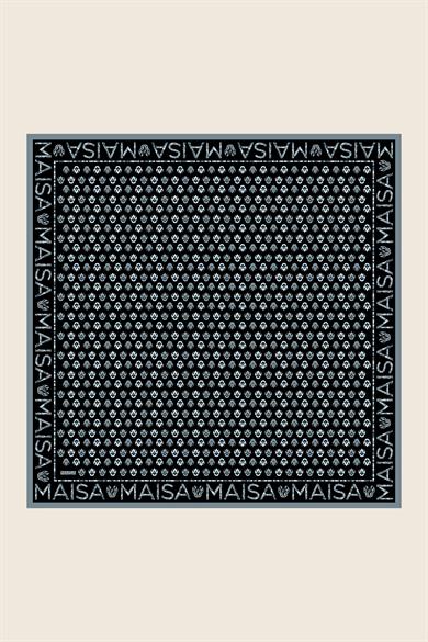 PARE TİVİL İPEK EŞARP 90*90 CM - ANTRASİT