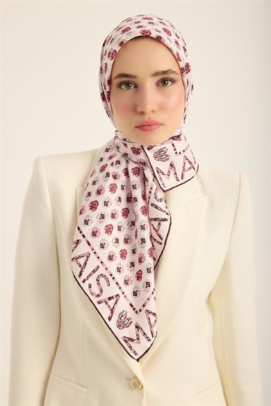 PARE TİVİL İPEK EŞARP 90*90 CM - PEMBE