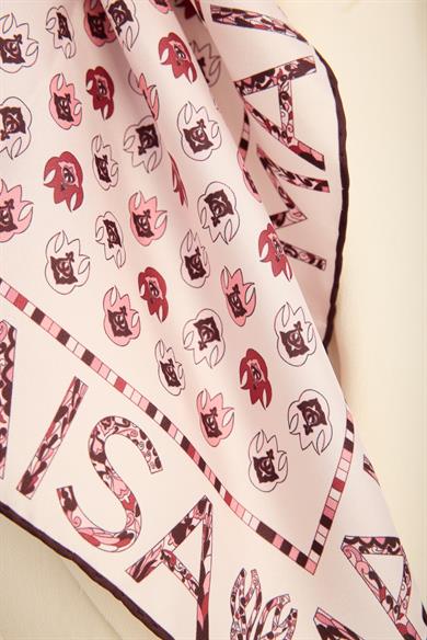 PARE TİVİL İPEK EŞARP 90*90 CM - PEMBE